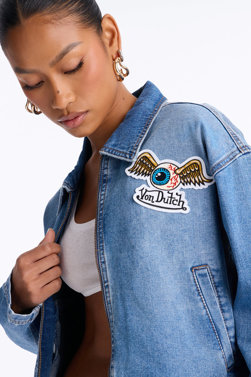 Von Dutch OG Denim Workwear Jacket - Medium Wash
