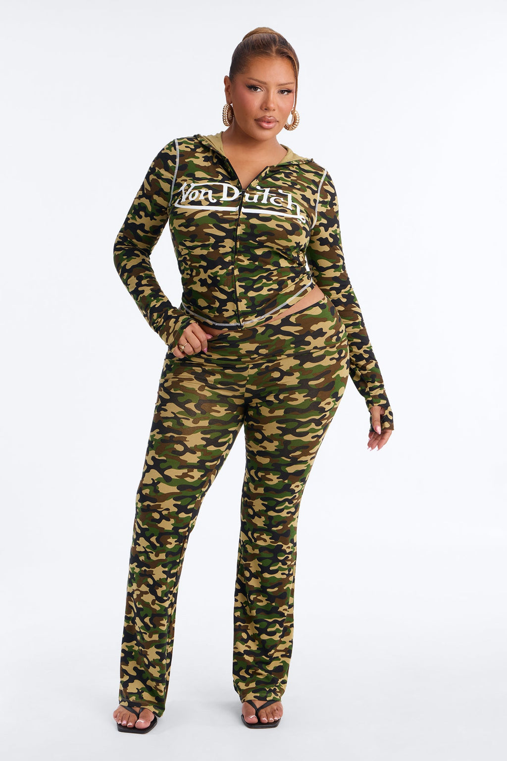 Von Dutch Camo Lounge Pant Set - Camouflage