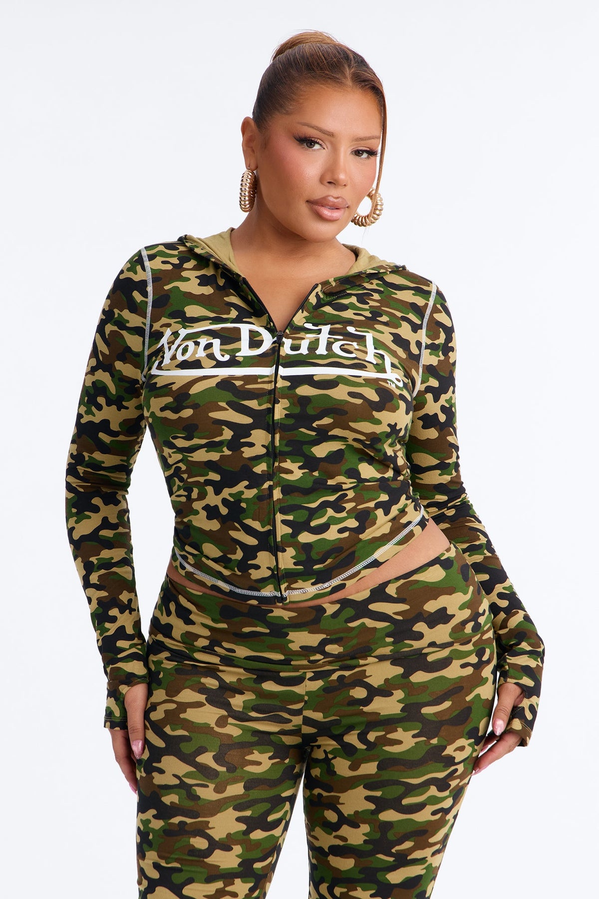 Von Dutch Camo Lounge Pant Set - Camouflage