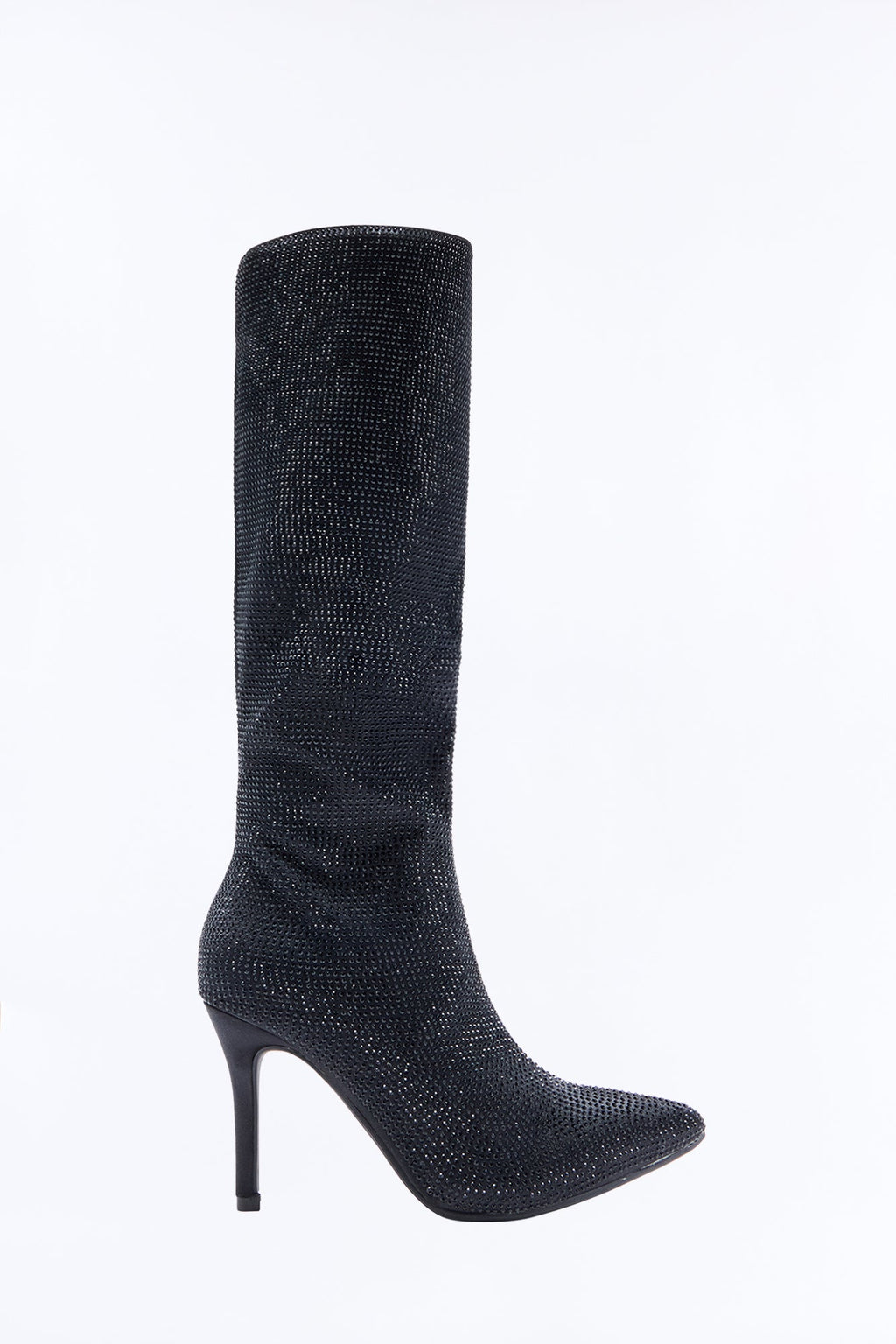 Vienna Embellished Stiletto Strech Boots - Black