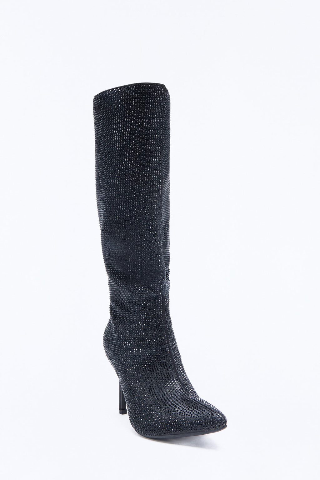 Vienna Embellished Stiletto Strech Boots - Black