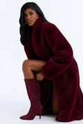 Vienna Embellished Stiletto Strech Boots - Burgundy