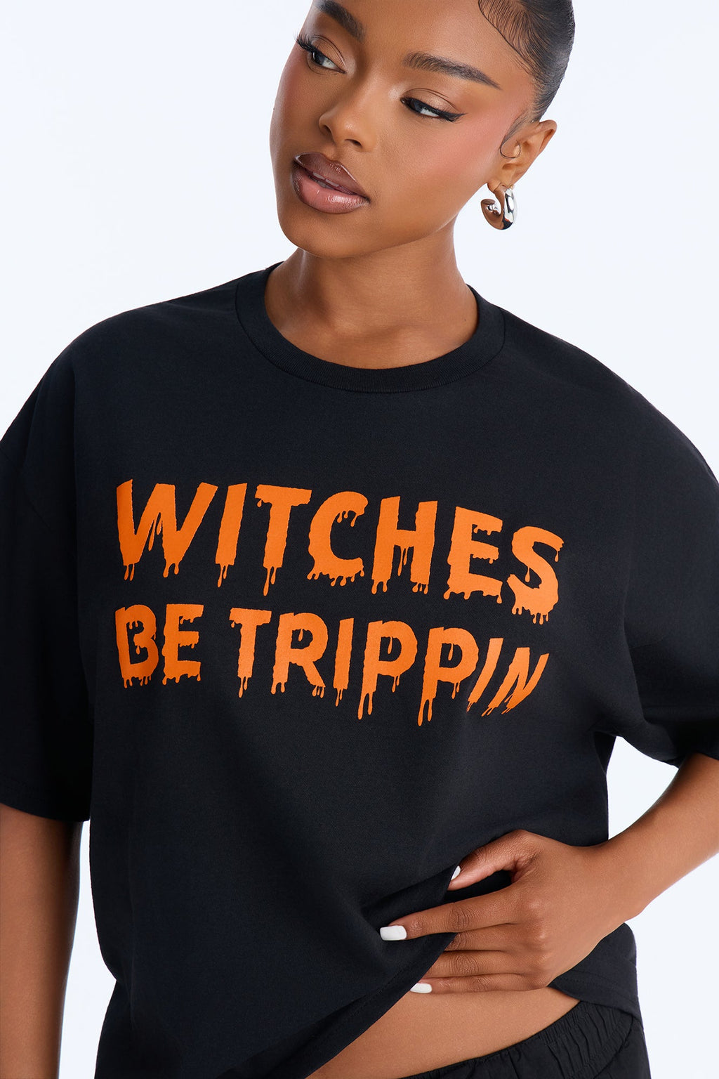 Witches Be Trippin Washed Tee - Black
