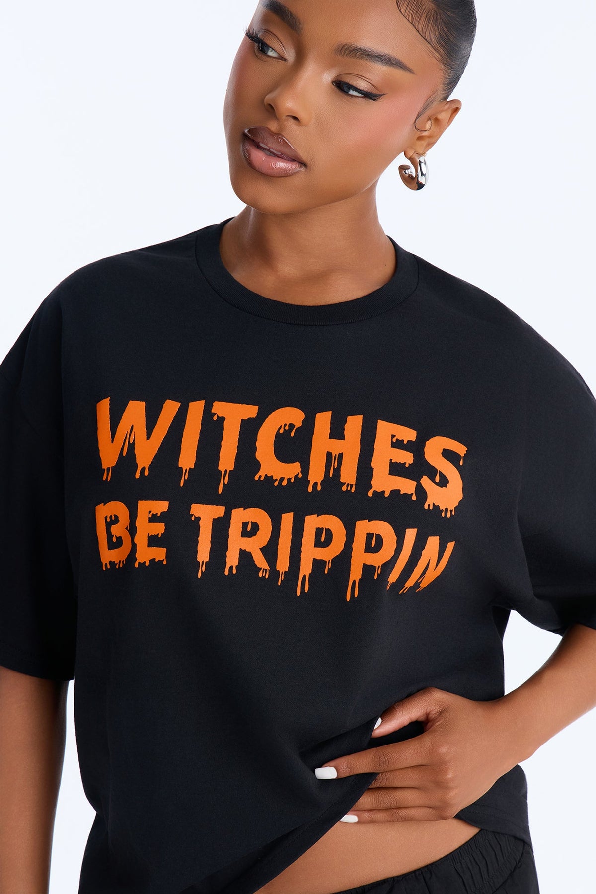 Witches Be Trippin Washed Tee - Black