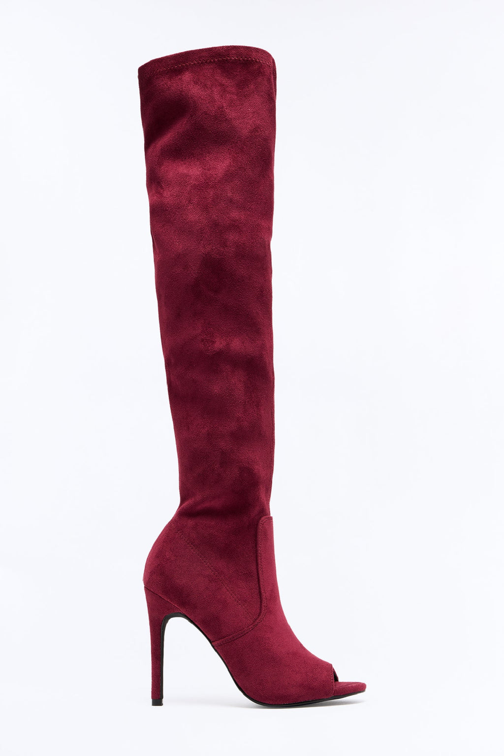 Do Your Thing Thigh High Heeled Boots - Burgundy