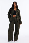 Helena Cargo Cinched Pant Set - Olive