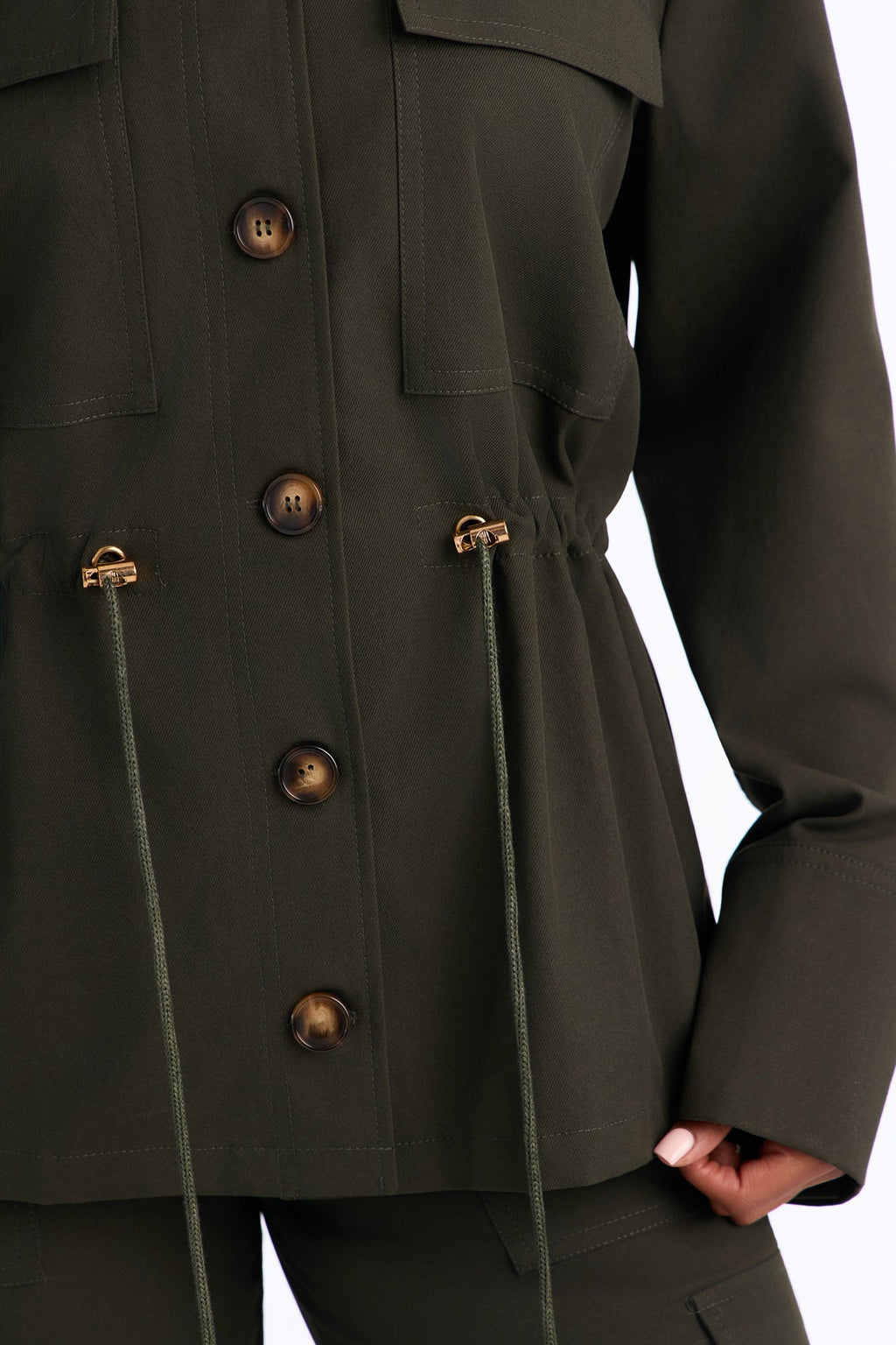 Helena Cargo Cinched Pant Set - Olive
