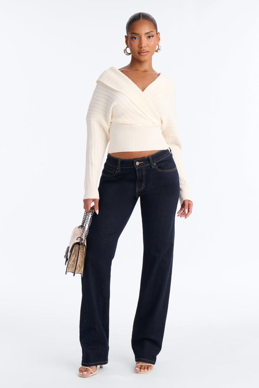 Honest Feelings Surplice Pullover Sweater - Ivory