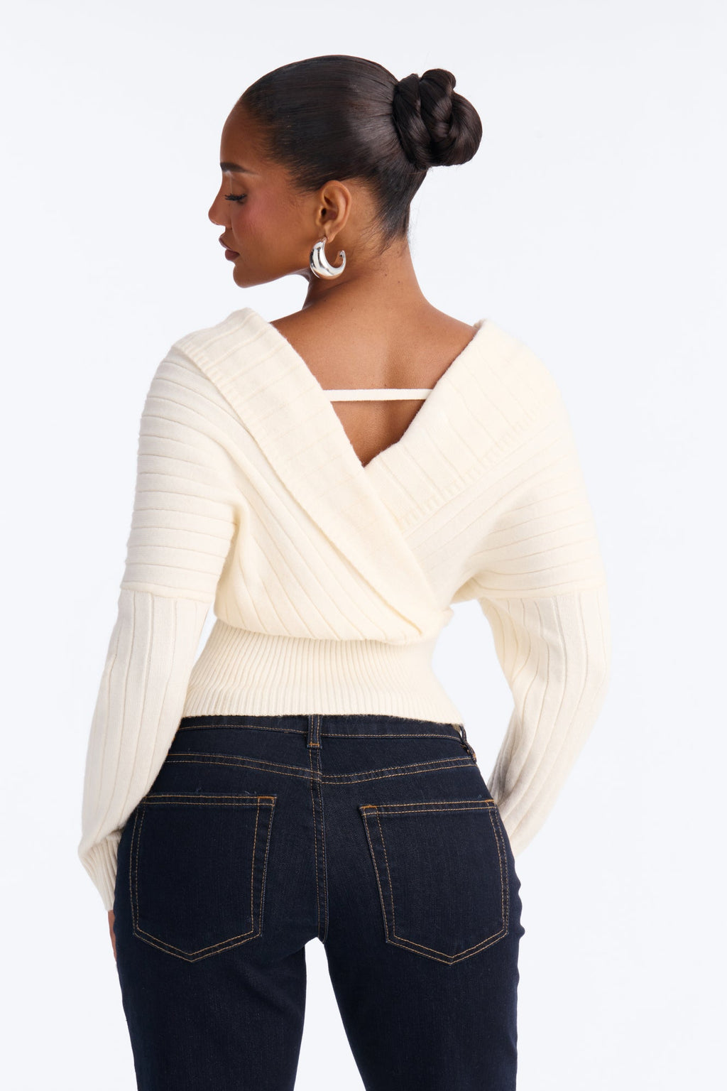 Honest Feelings Surplice Pullover Sweater - Ivory