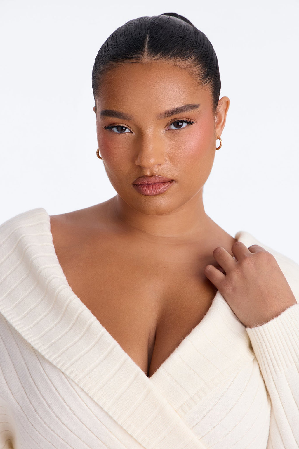 Honest Feelings Surplice Pullover Sweater - Ivory