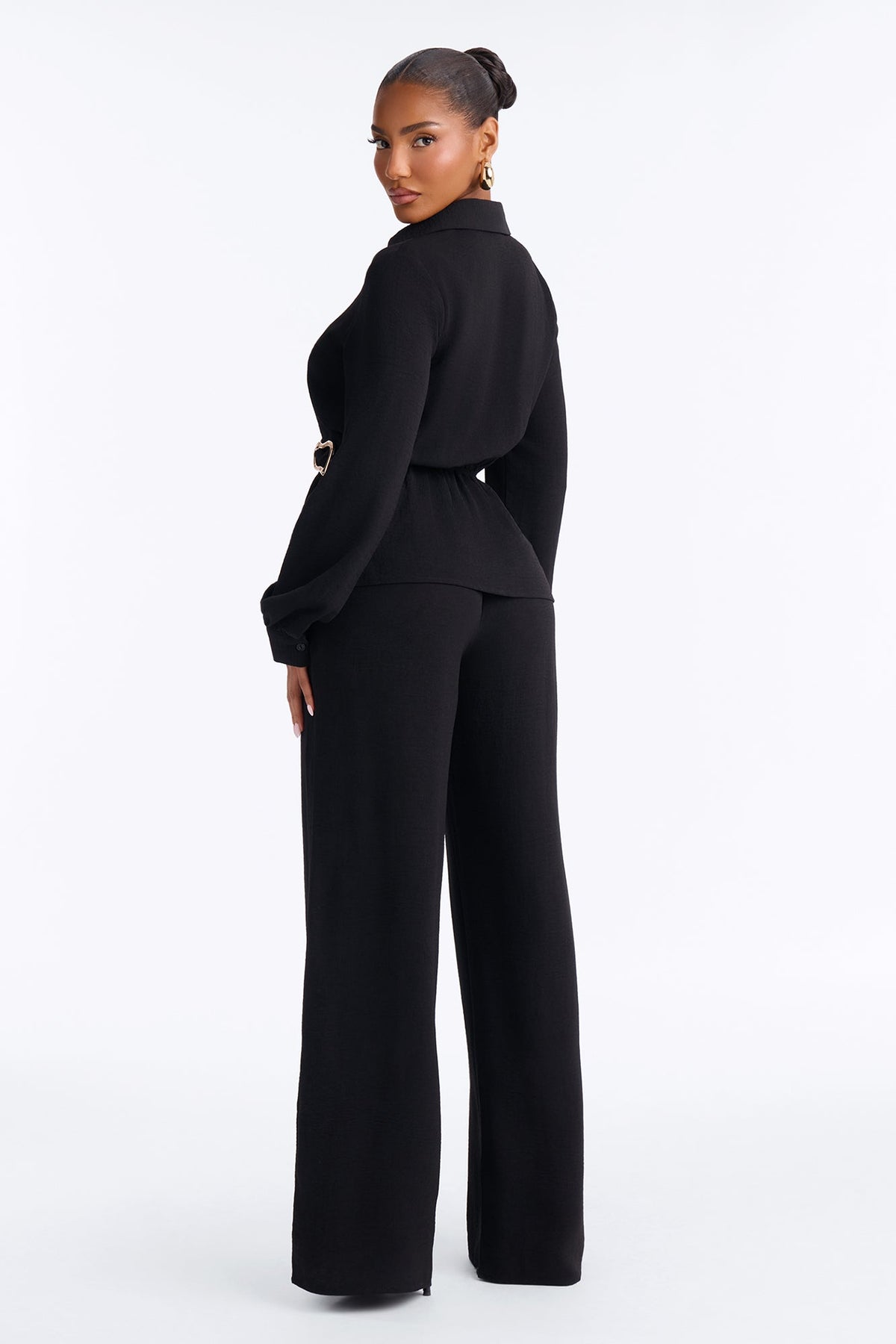 Paulina Airflow Buckle Pant Set - Black