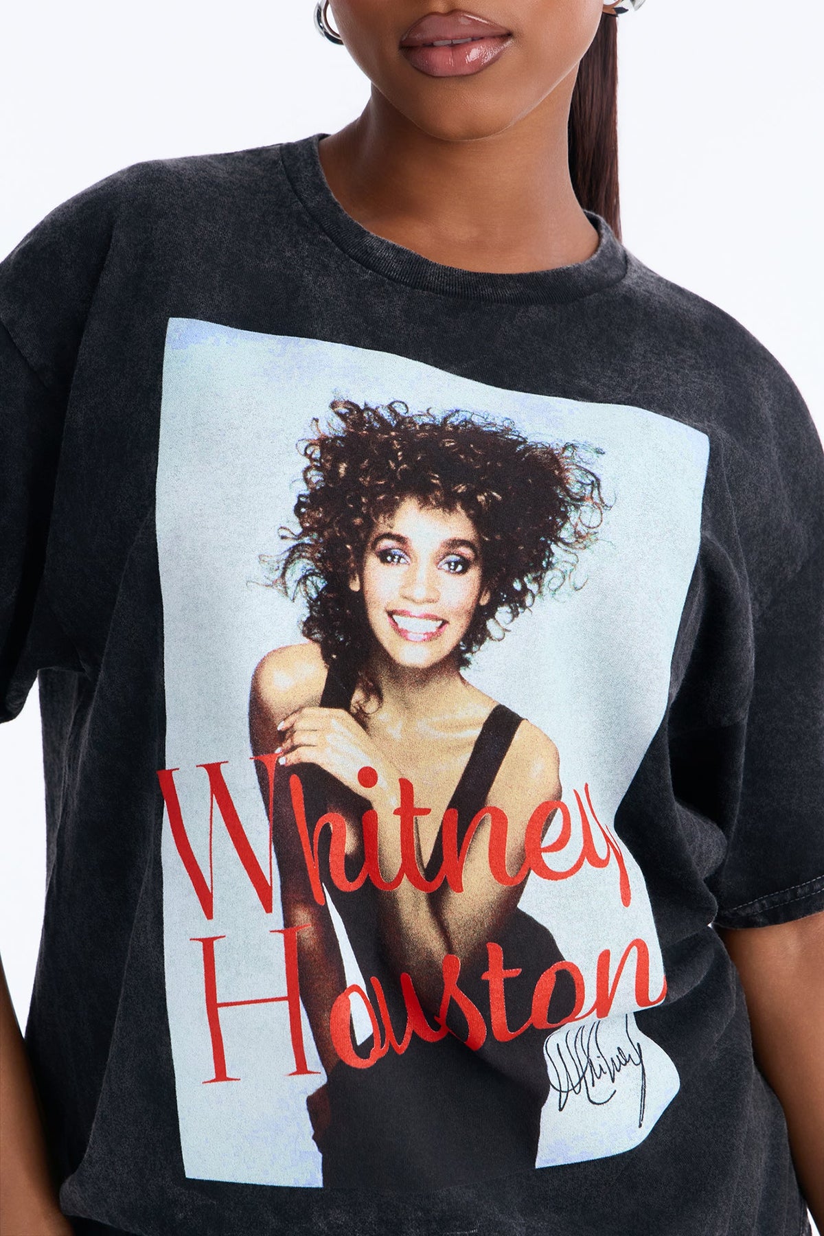Whitney Houston Diva Washed Tee - Black