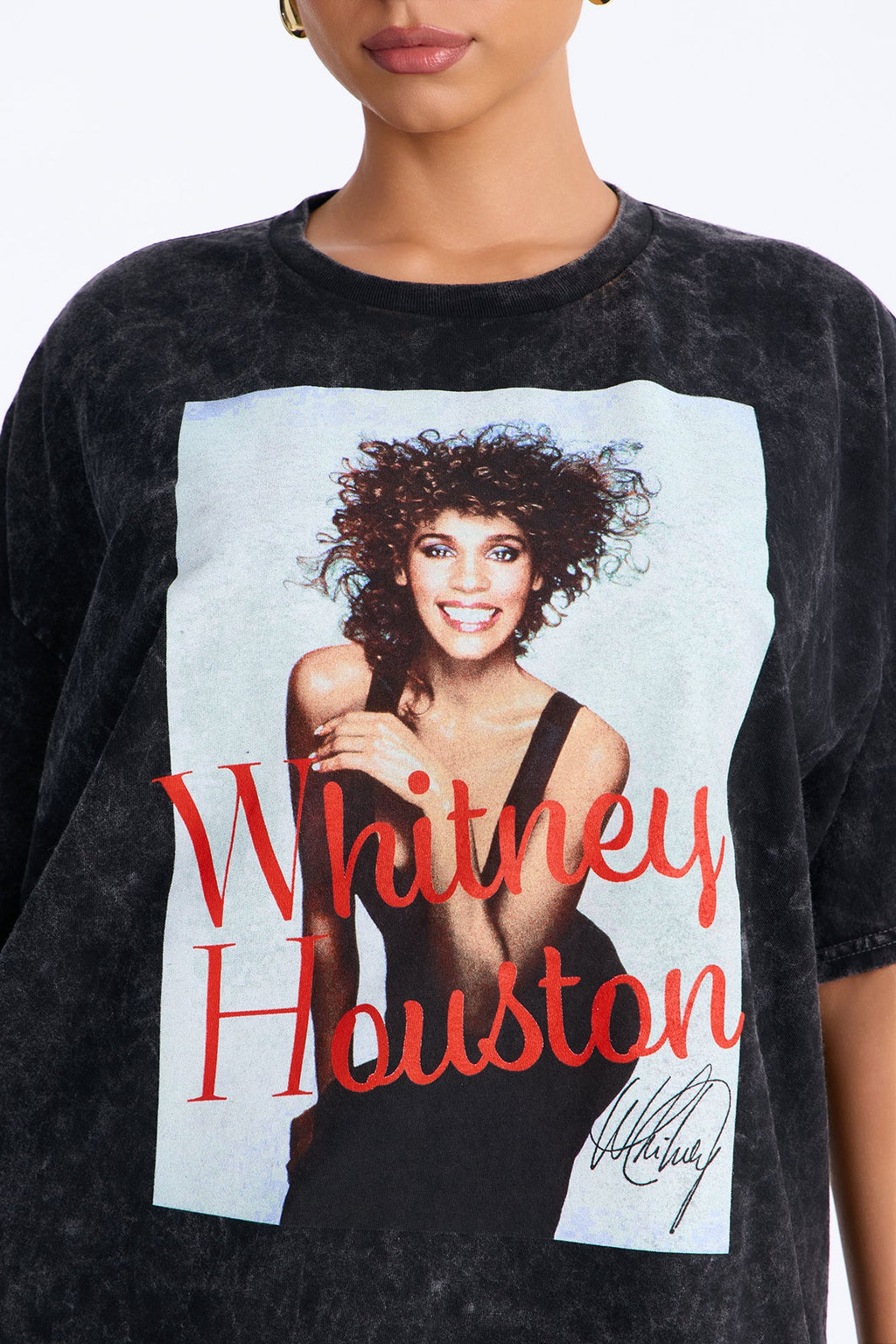Whitney Houston Diva Washed Tee - Black