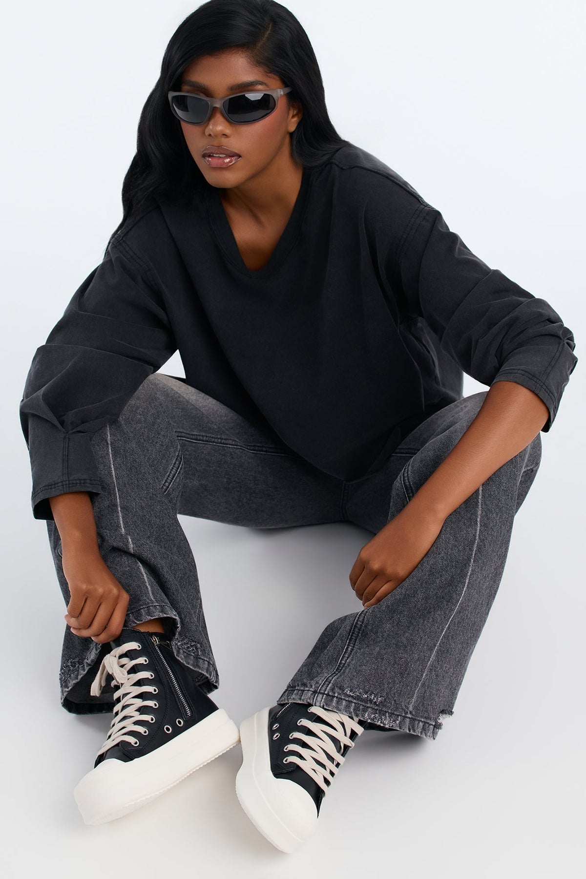 Crew Platform Sneakers - Black