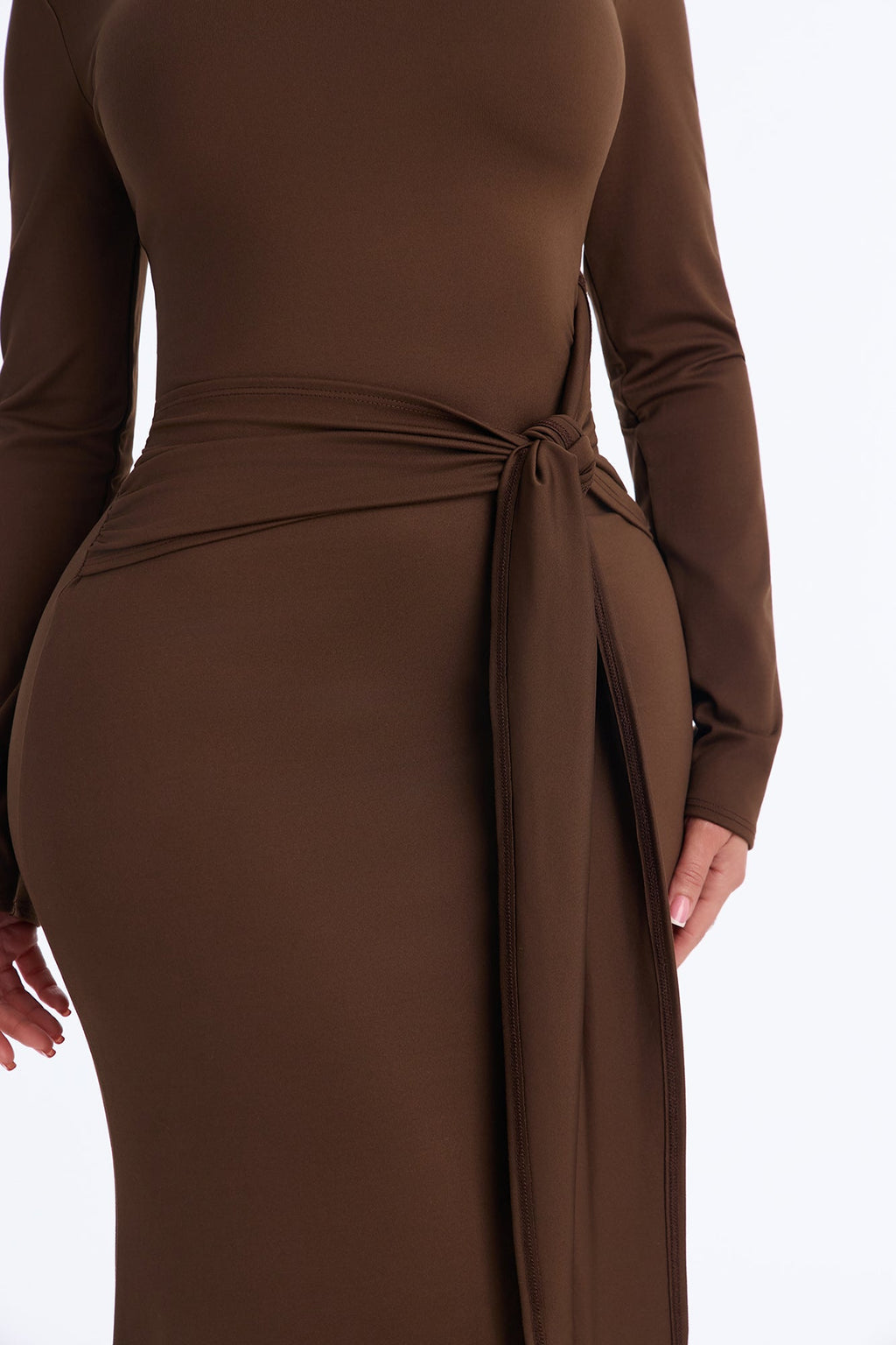 Raising Your Standards Asymmetrcial Maxi Dress - Chocolate