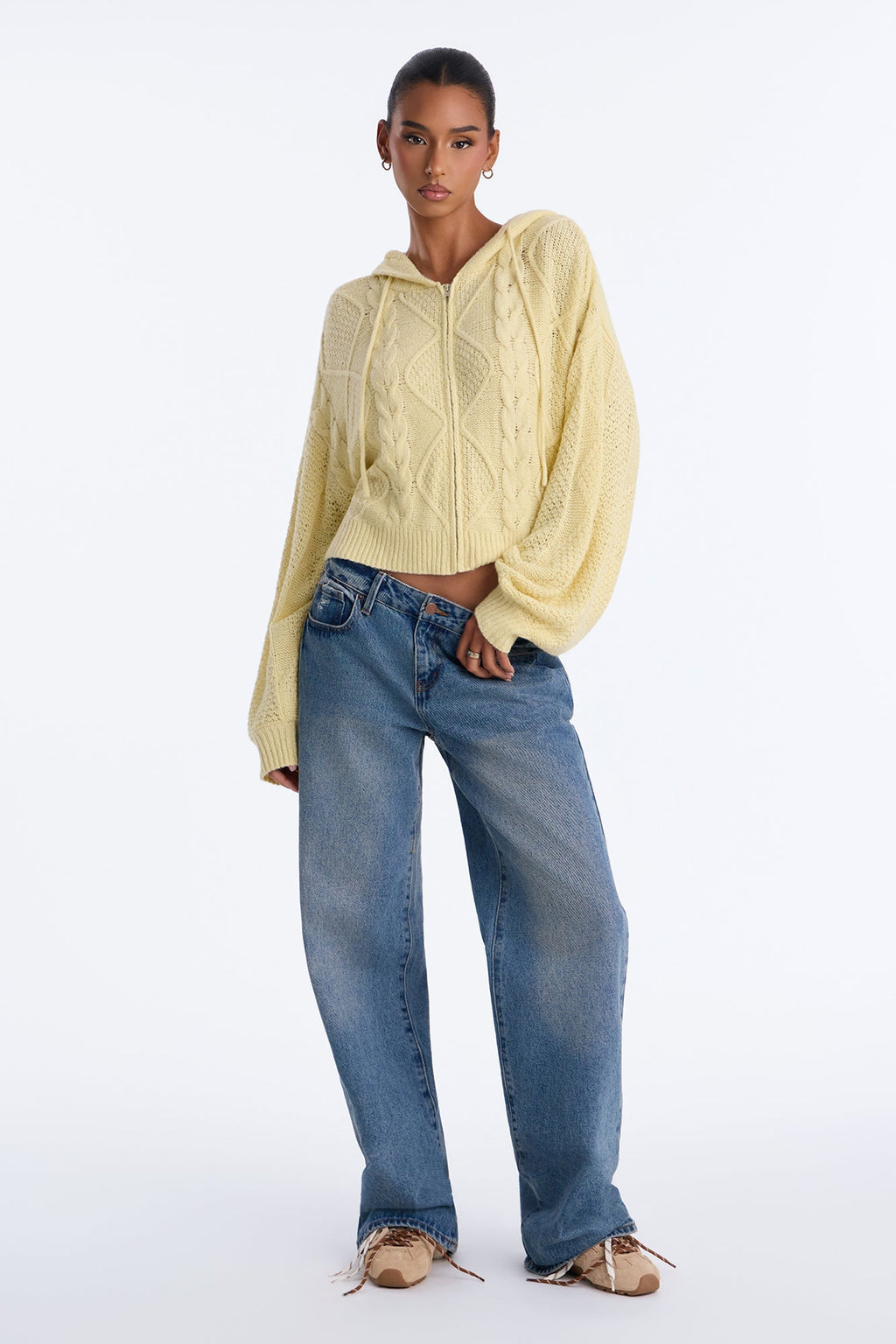 Ski Lodge Zip Up Sweater - Butter Yellow