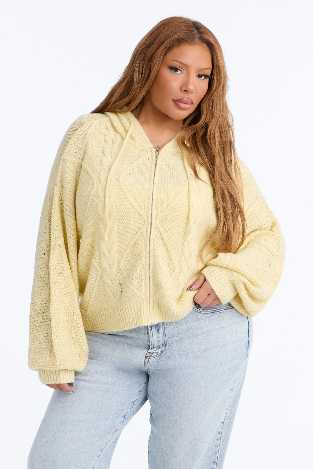 Ski Lodge Zip Up Sweater - Butter Yellow