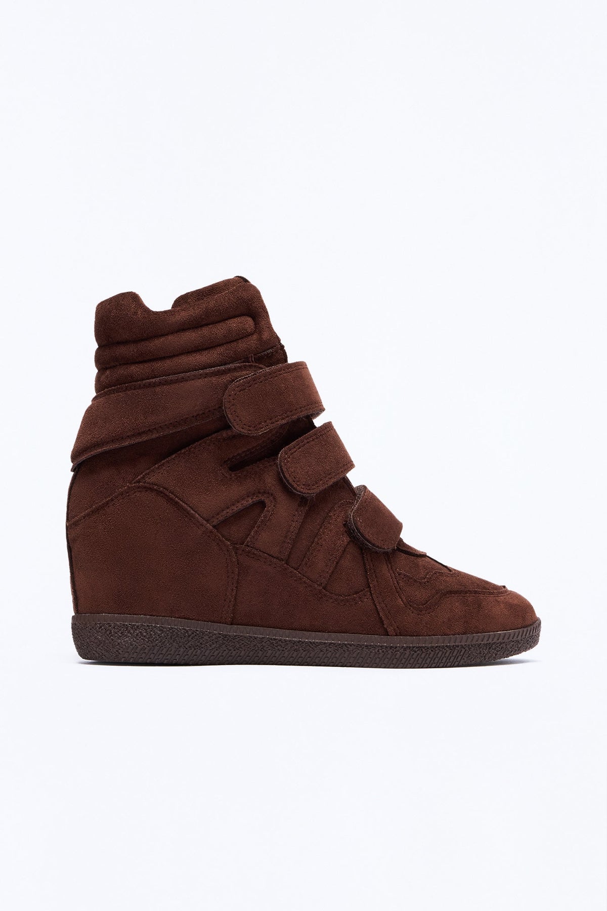 Watch and Learn Wedge Sneakers - Brown