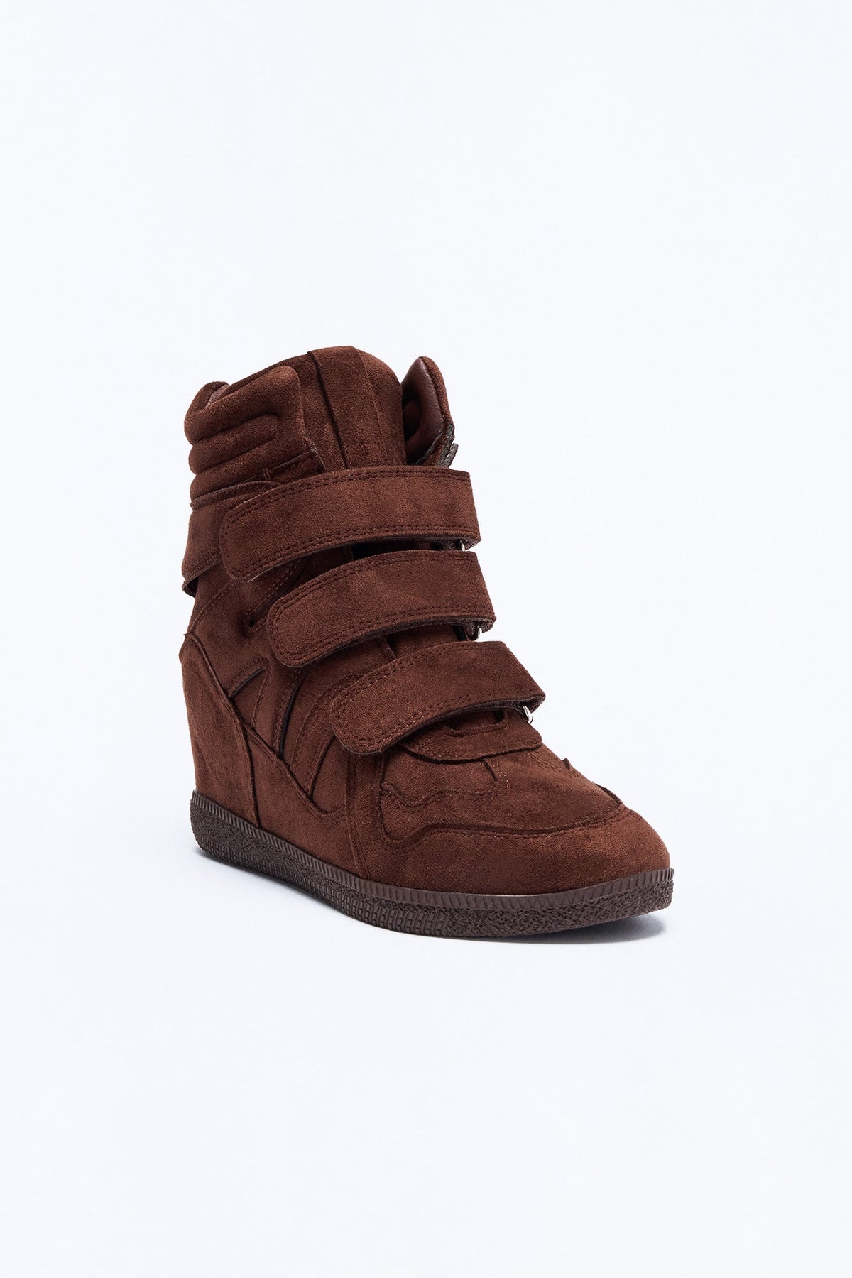 Watch and Learn Wedge Sneakers - Brown