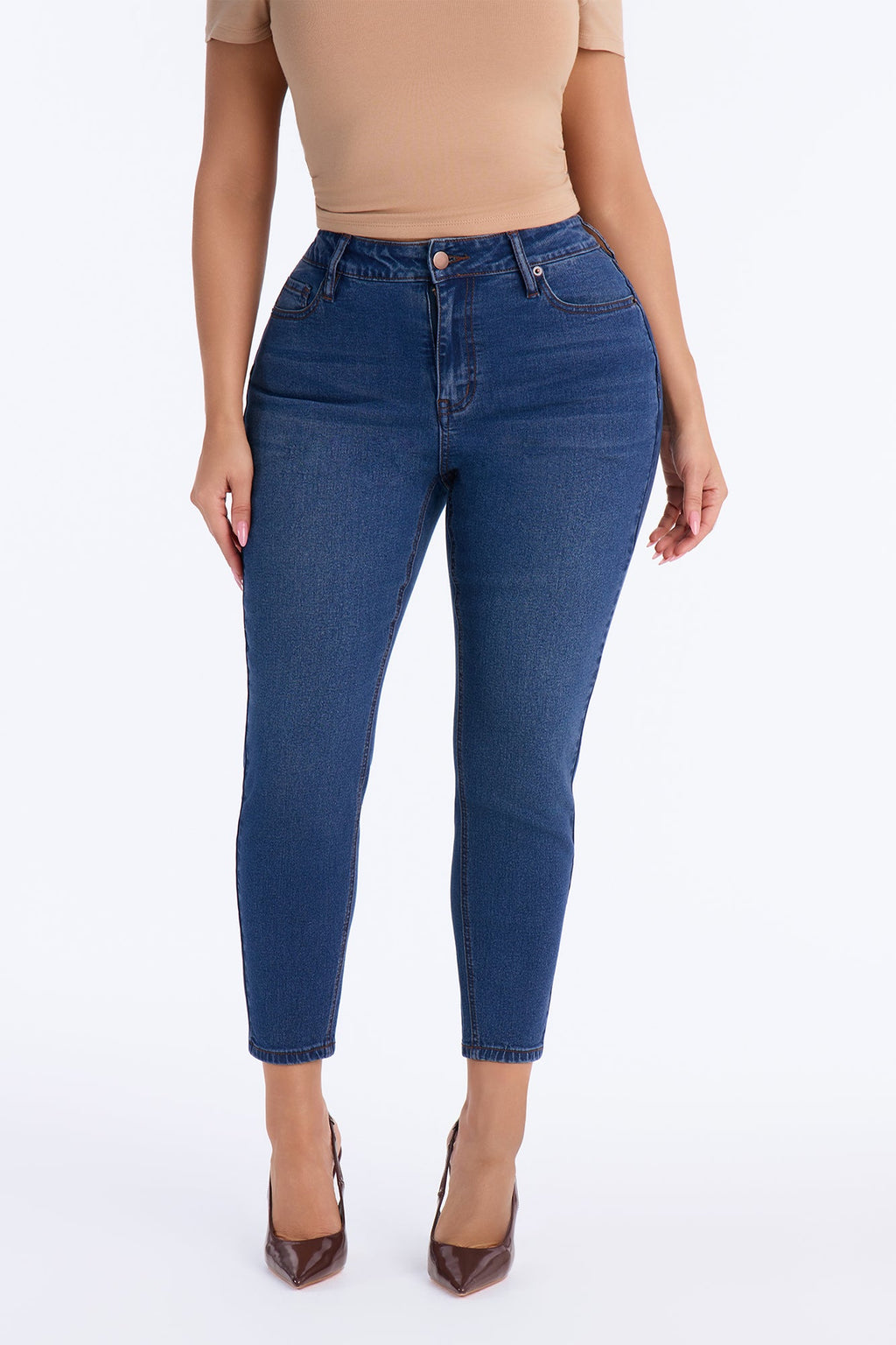 Petite Vibe Check Curvy Stretch Skinny Jeans - Dark Wash