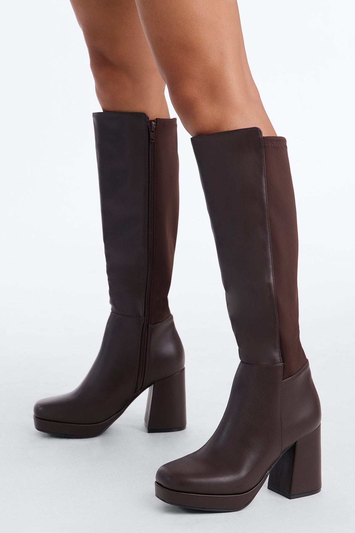 Call Me Later Heeled Boots - Brown