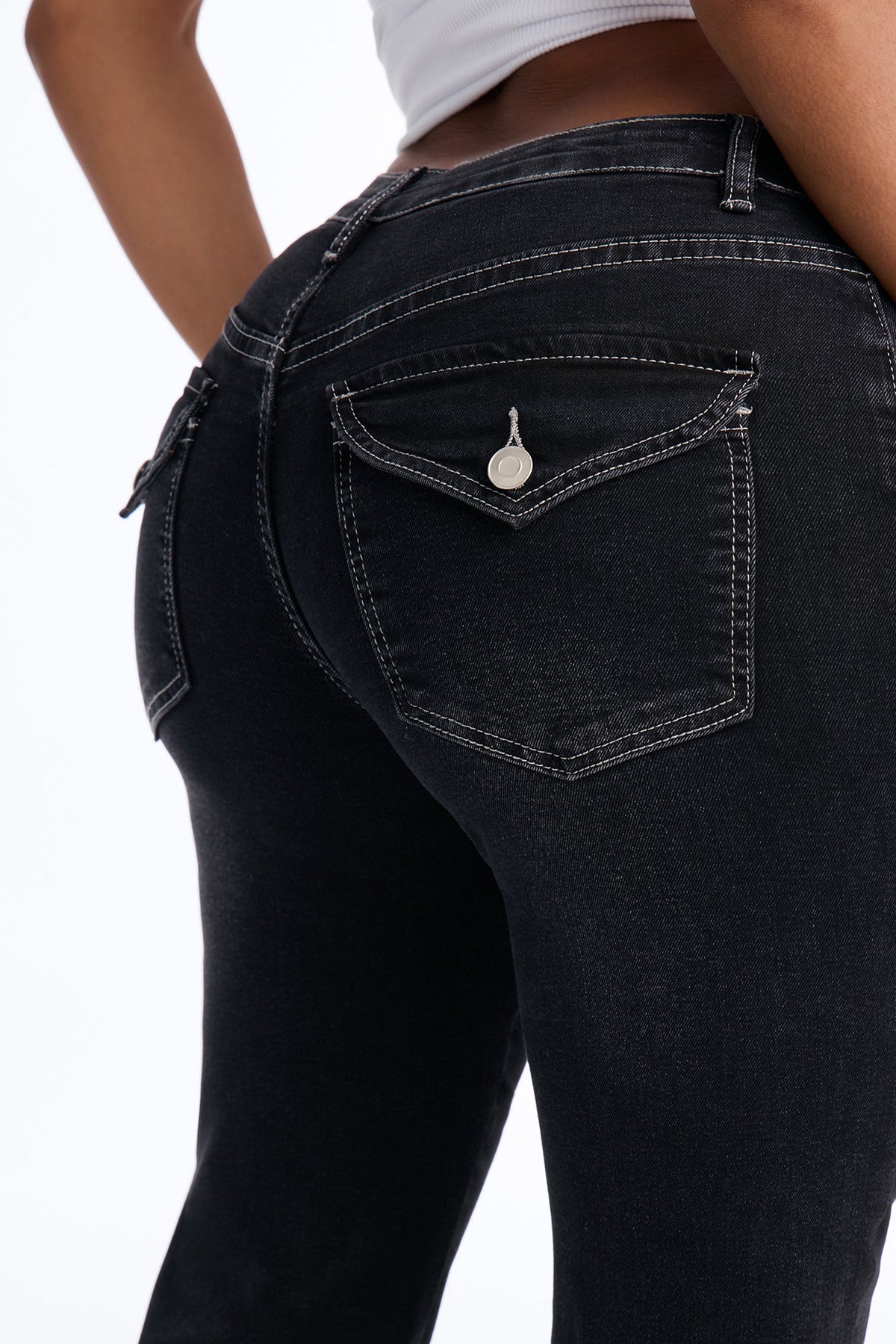 In Good Company Stretch Flare Jeans - Black Wash