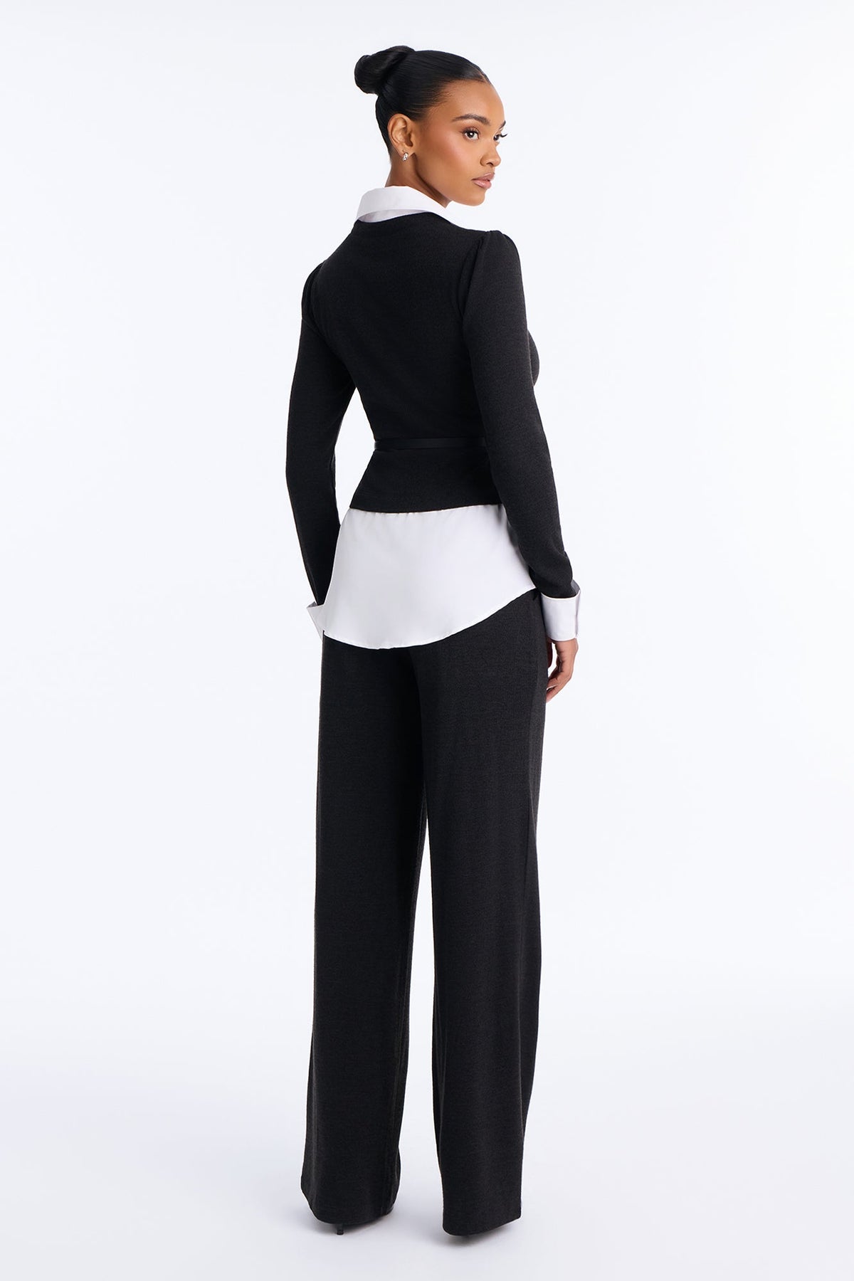 Off The Record Belted Pant Set - Black