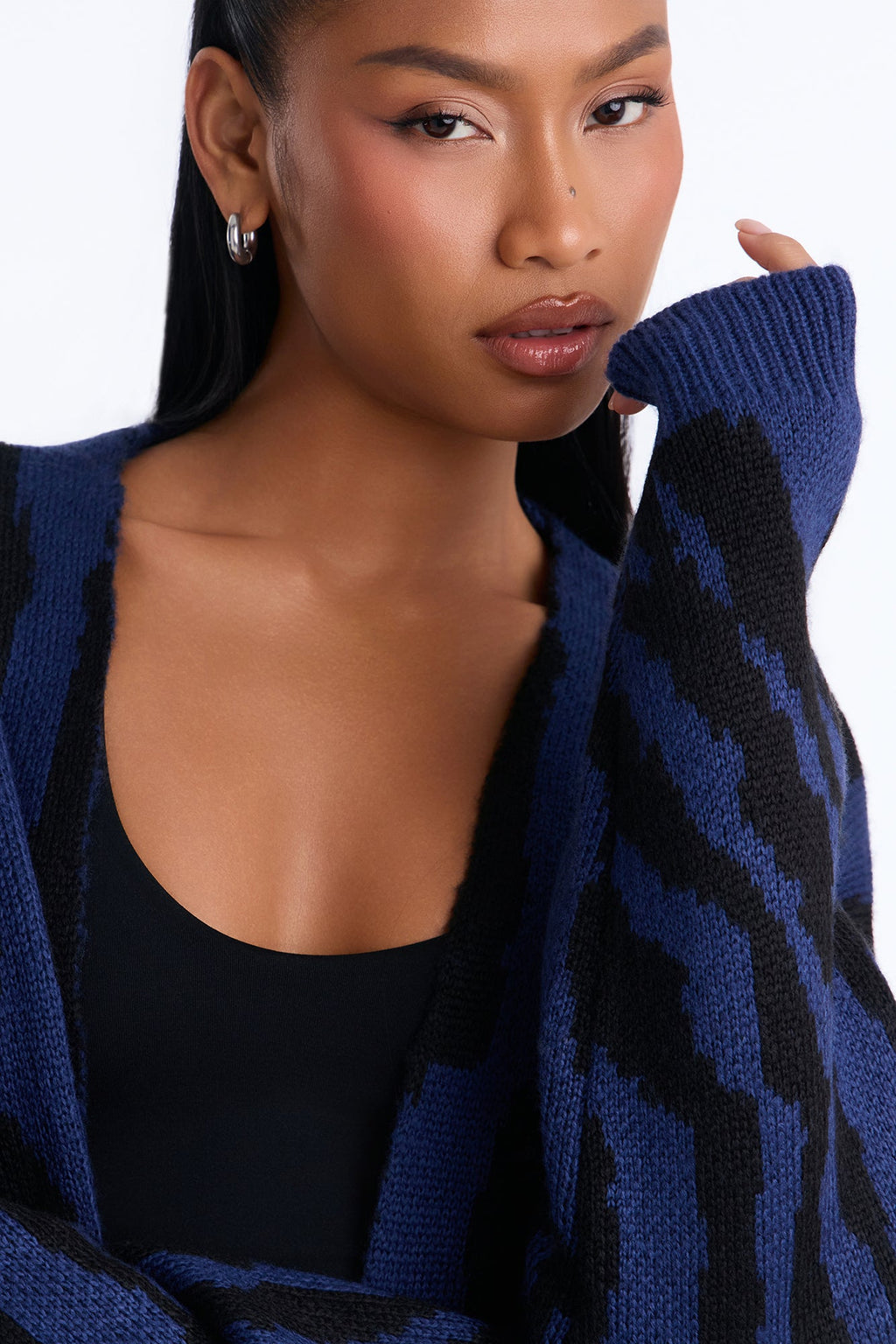 Dangerously Fierce Cardigan - Navy/combo