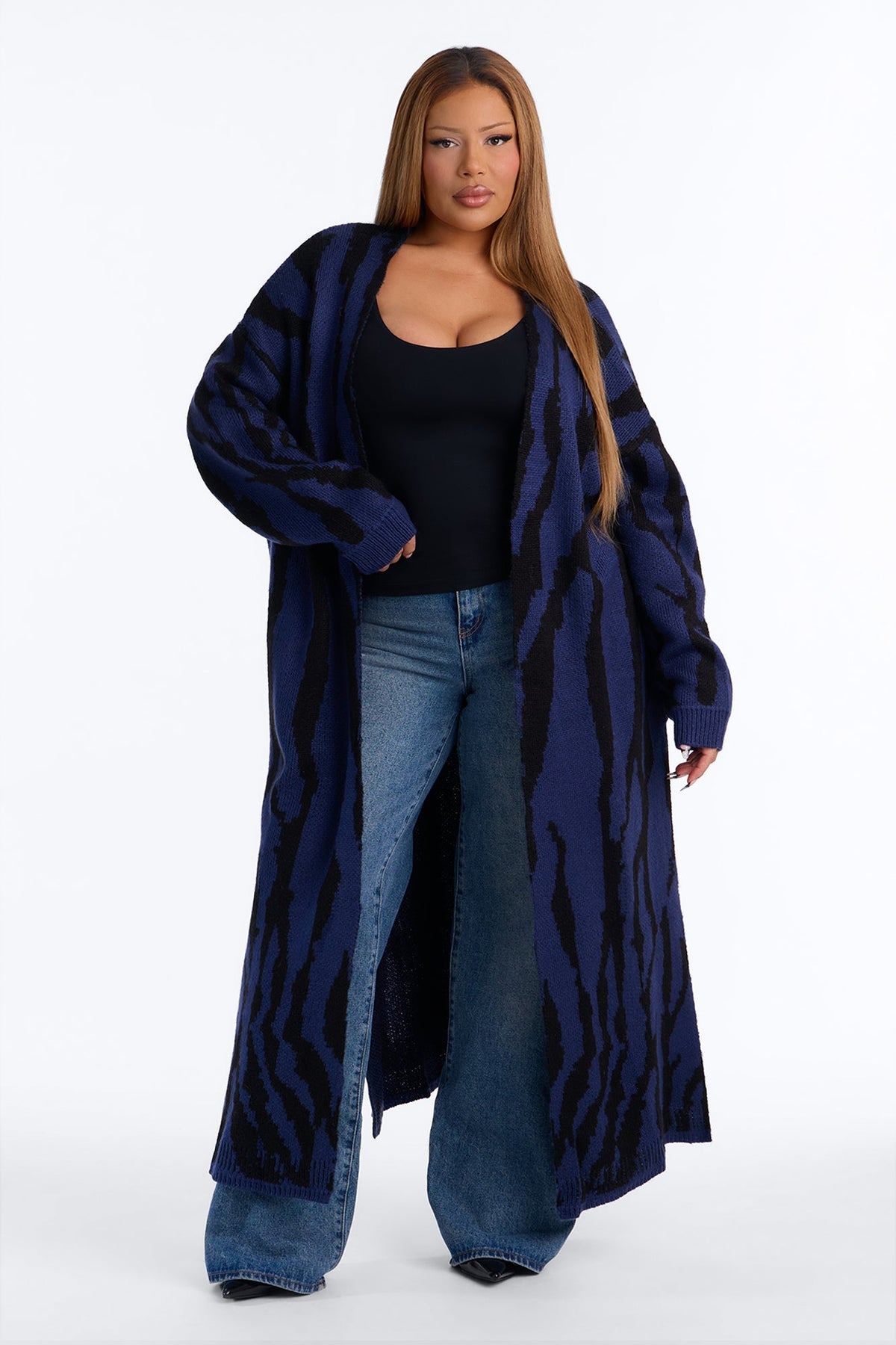 Dangerously Fierce Cardigan - Navy/combo