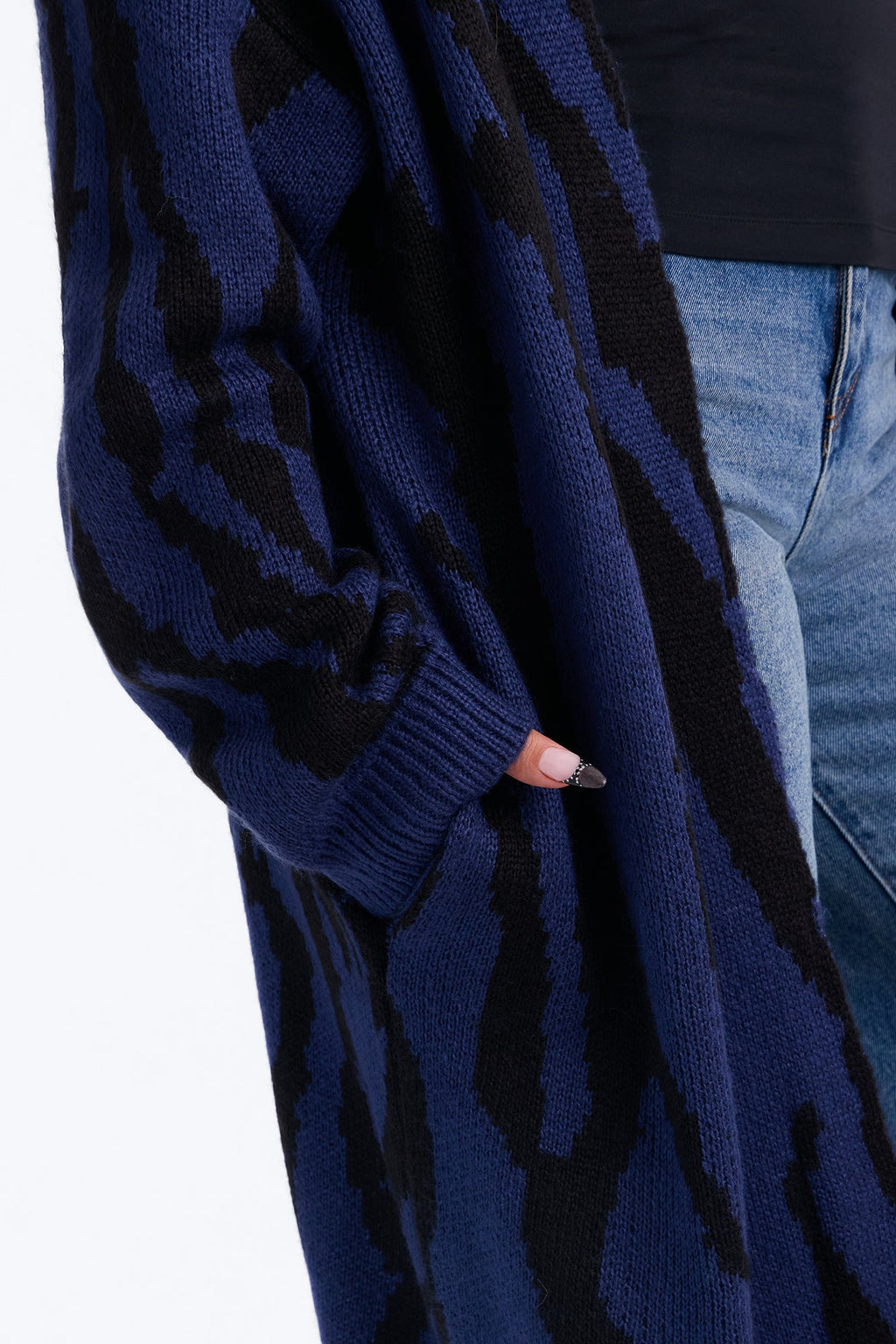 Dangerously Fierce Cardigan - Navy/combo