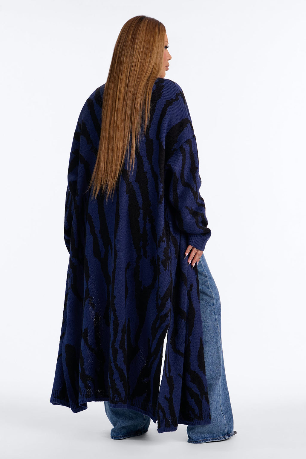 Dangerously Fierce Cardigan - Navy/combo