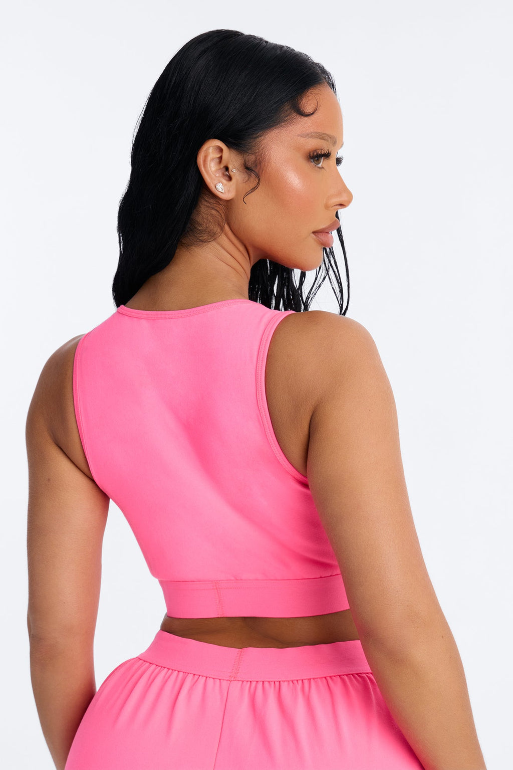 FN Mood High Neck Cotton Bra - Hot Pink