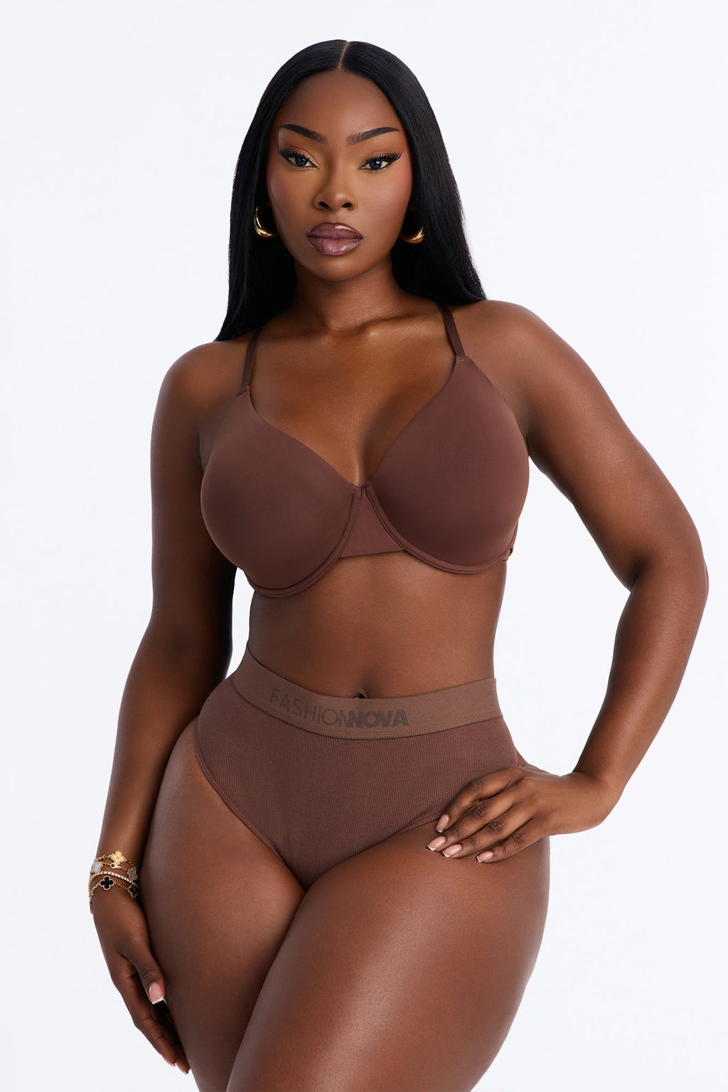 FN Mood Cotton Ribbed Hipster Panty - Chocolate