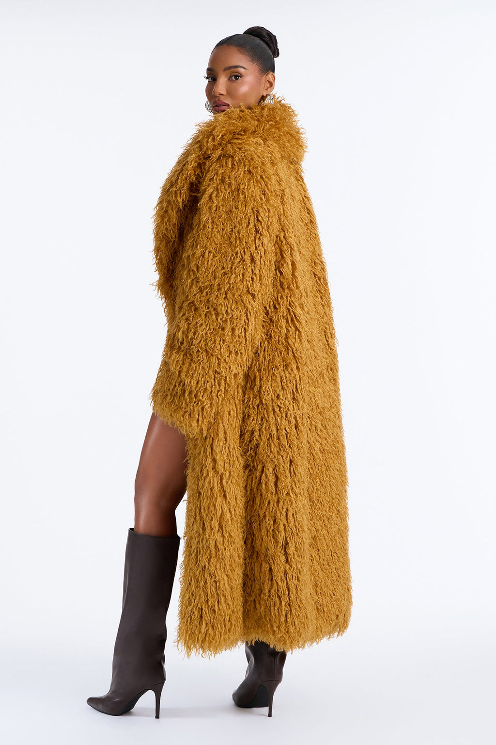Feelin' Extra Faux Fur Coat - Honey