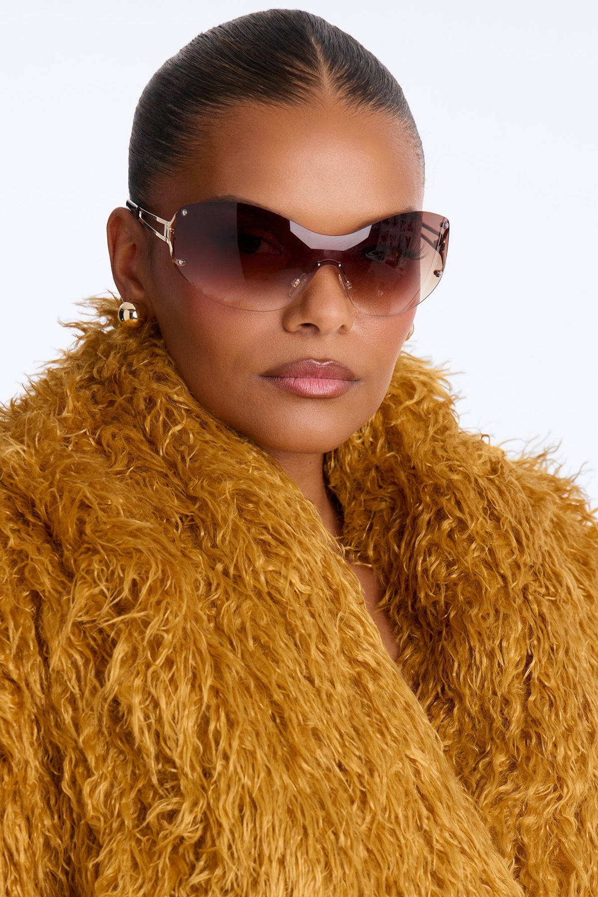 Feelin' Extra Faux Fur Coat - Honey