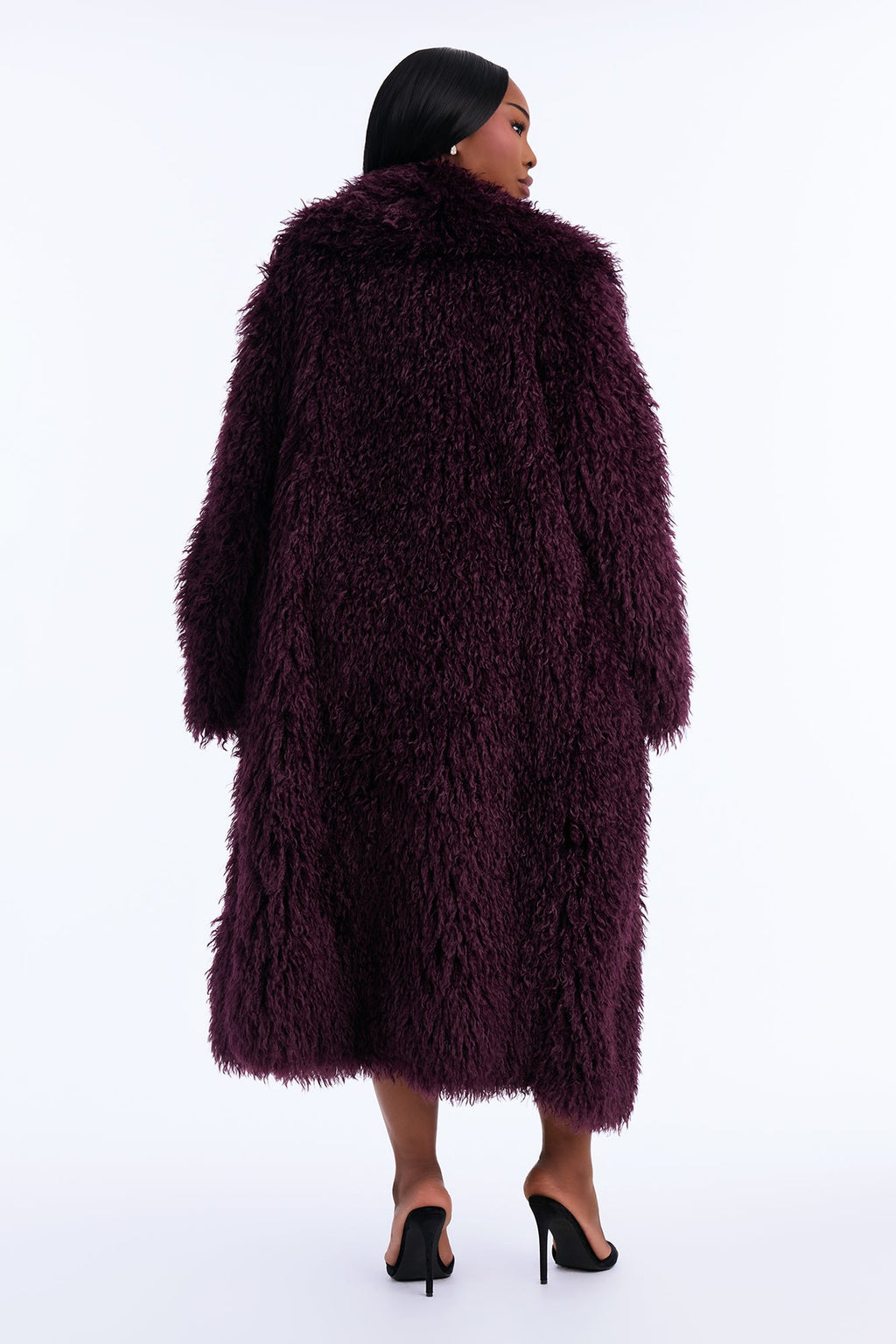 Feelin' Extra Faux Fur Coat - Plum