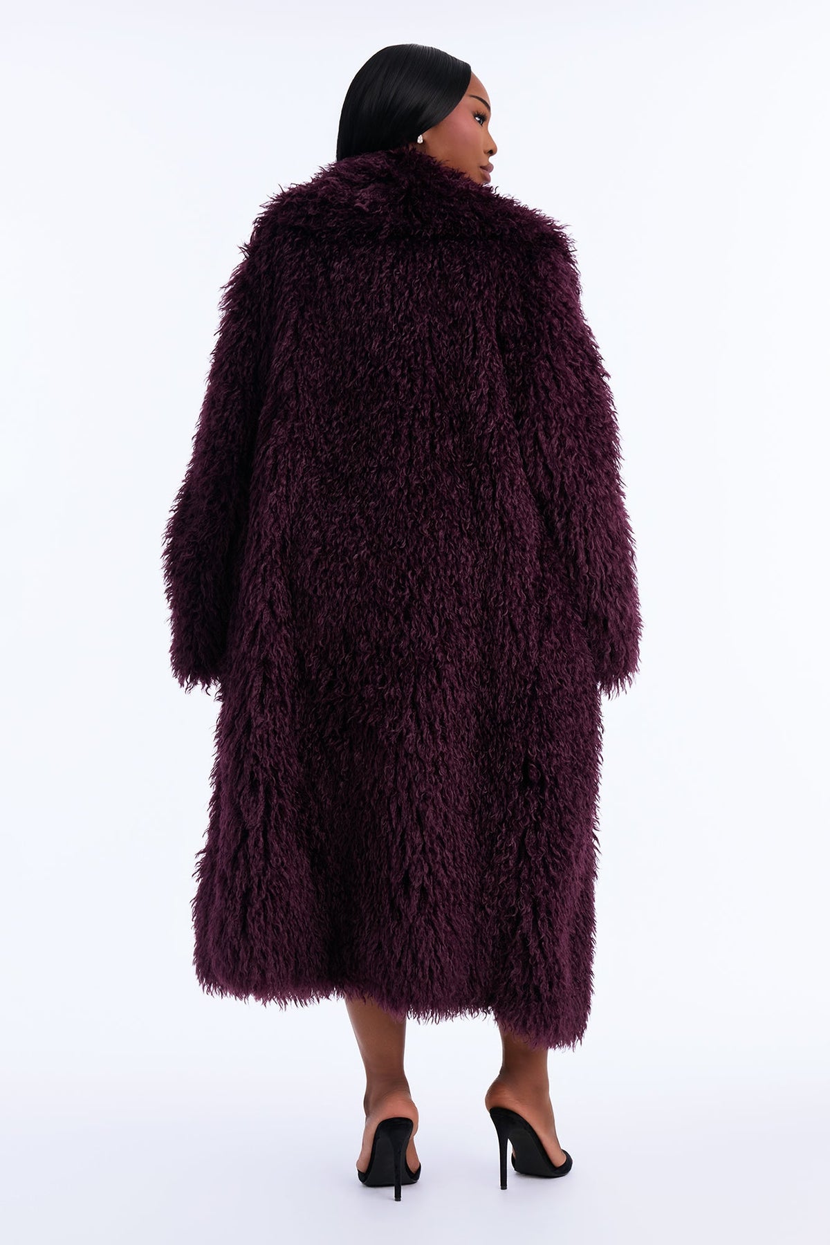 Feelin' Extra Faux Fur Coat - Plum