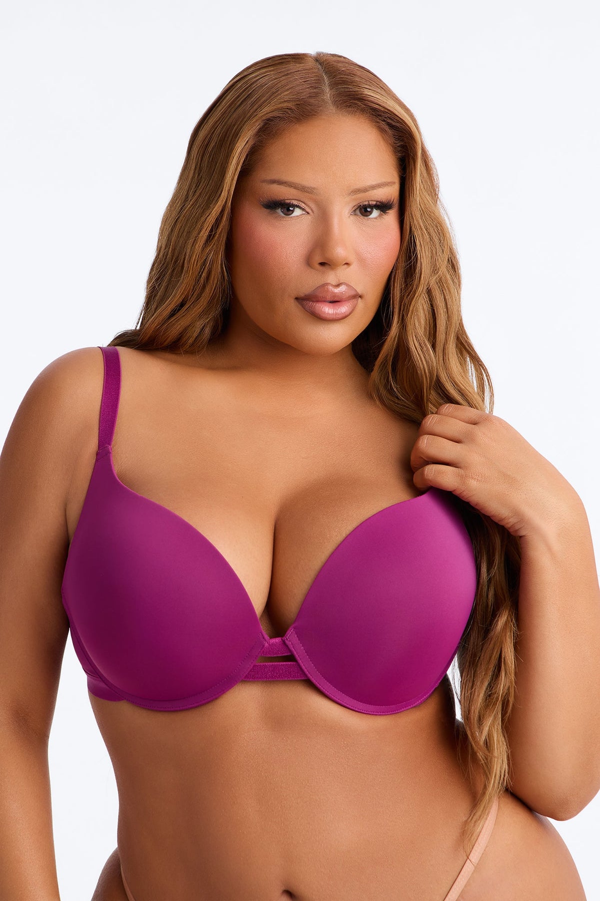 Nova Microfiber Extreme Push Up Bra - Plum