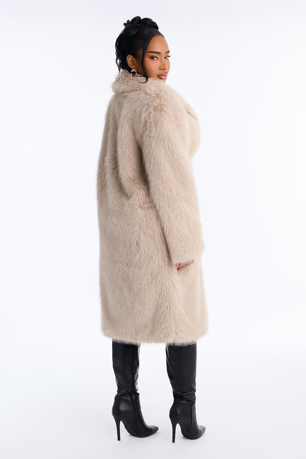 Dreamin' Big Faux Fur Coat - Stone