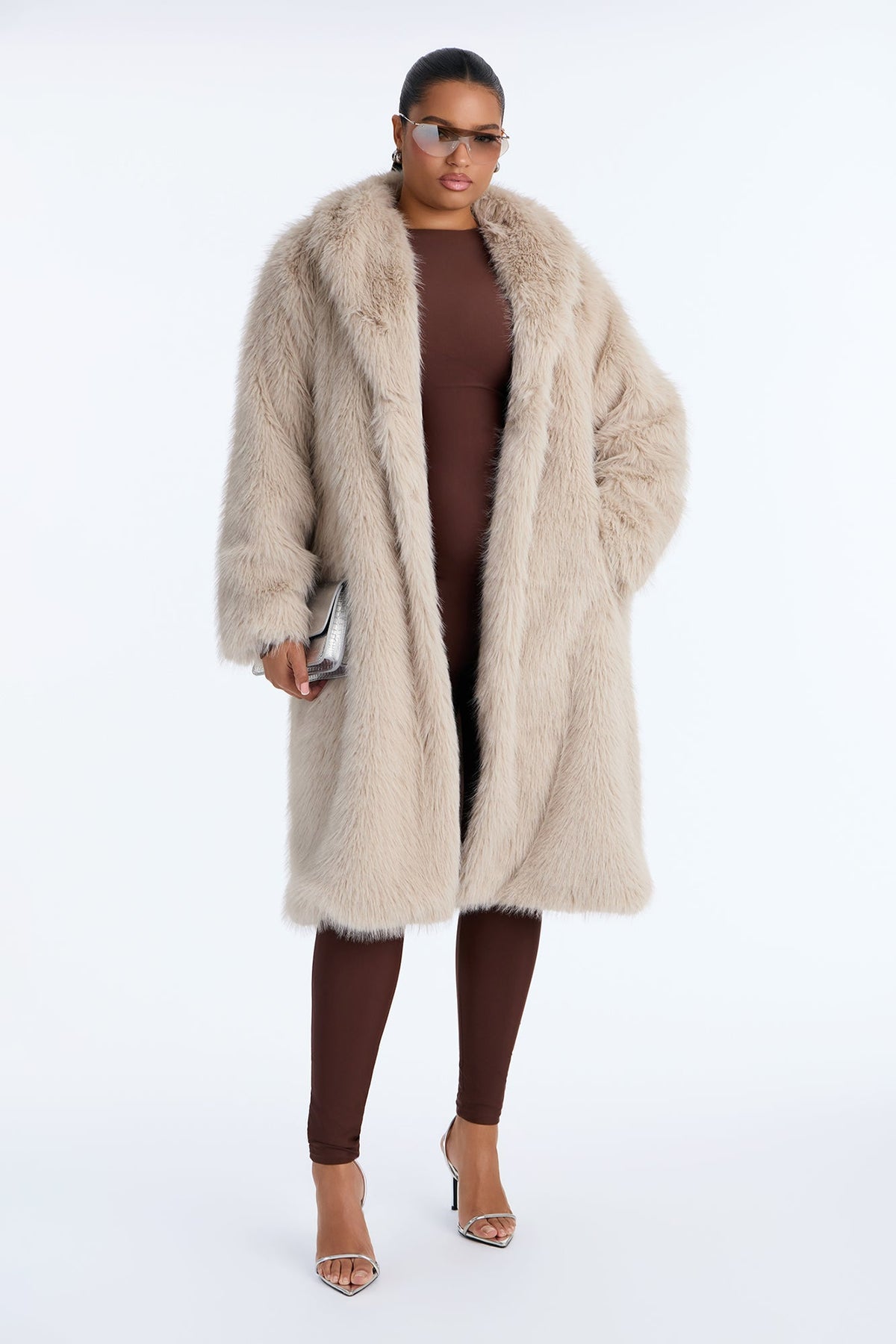 Dreamin' Big Faux Fur Coat - Stone