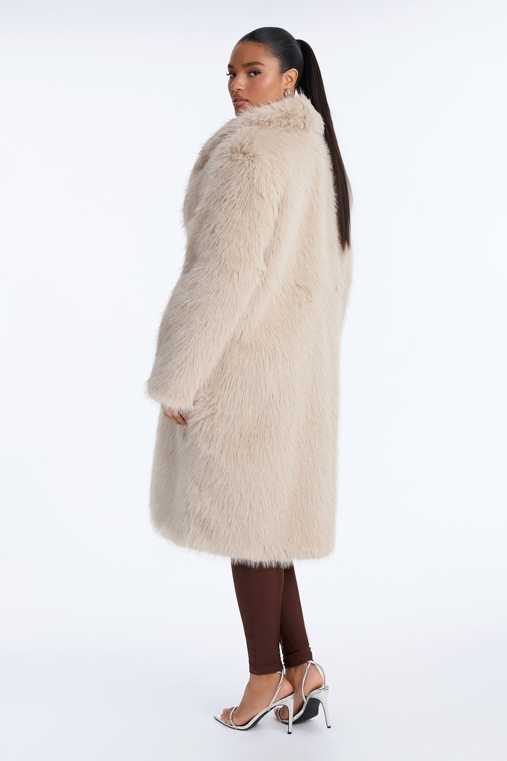 Dreamin' Big Faux Fur Coat - Stone