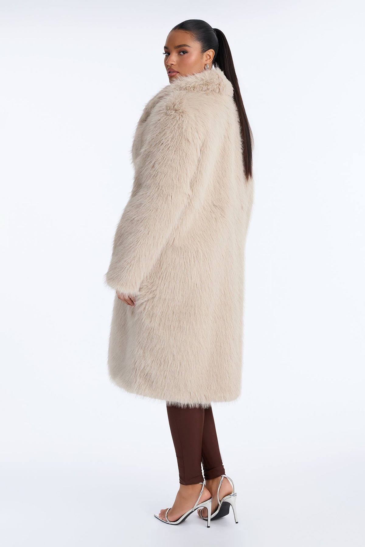 Dreamin' Big Faux Fur Coat - Stone