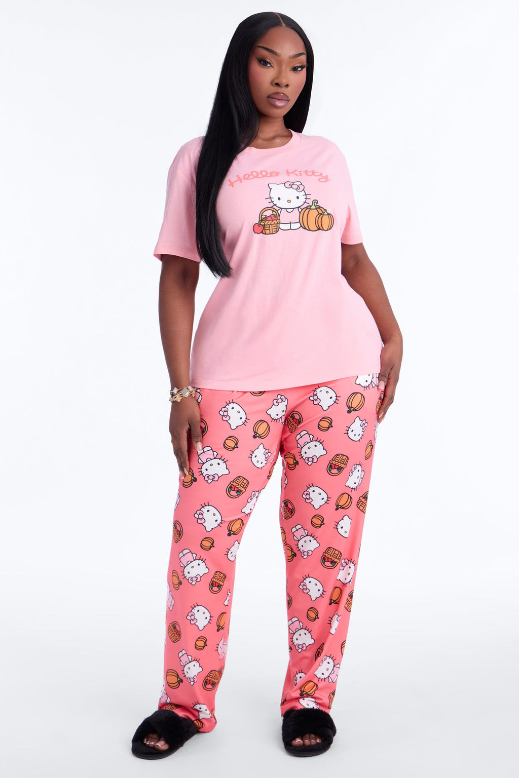 Hello Kitty Autumn Harvest PJ Pant Set - Pink/combo