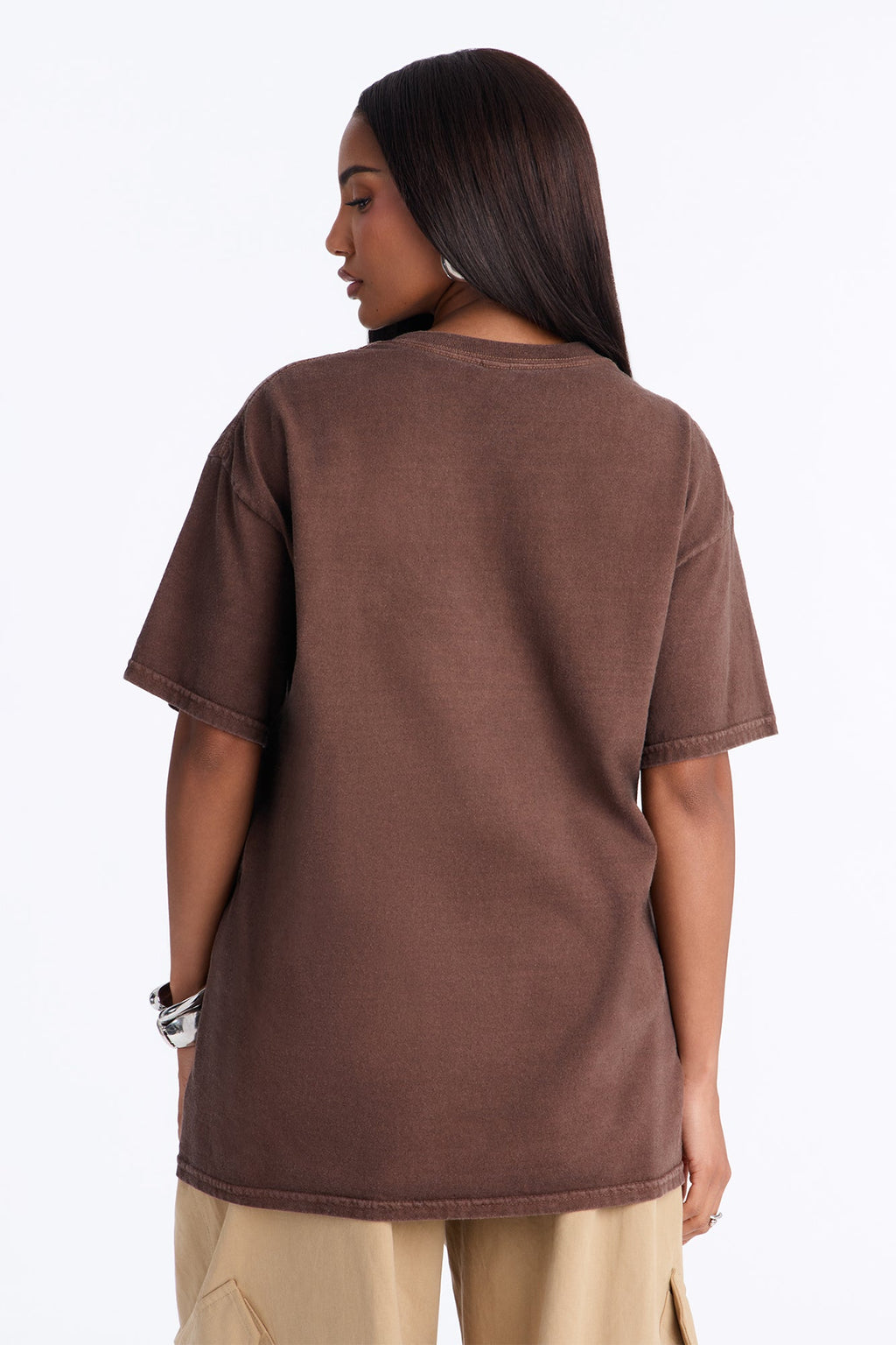 Bob Marley Aura Washed Oversized Tee - Brown