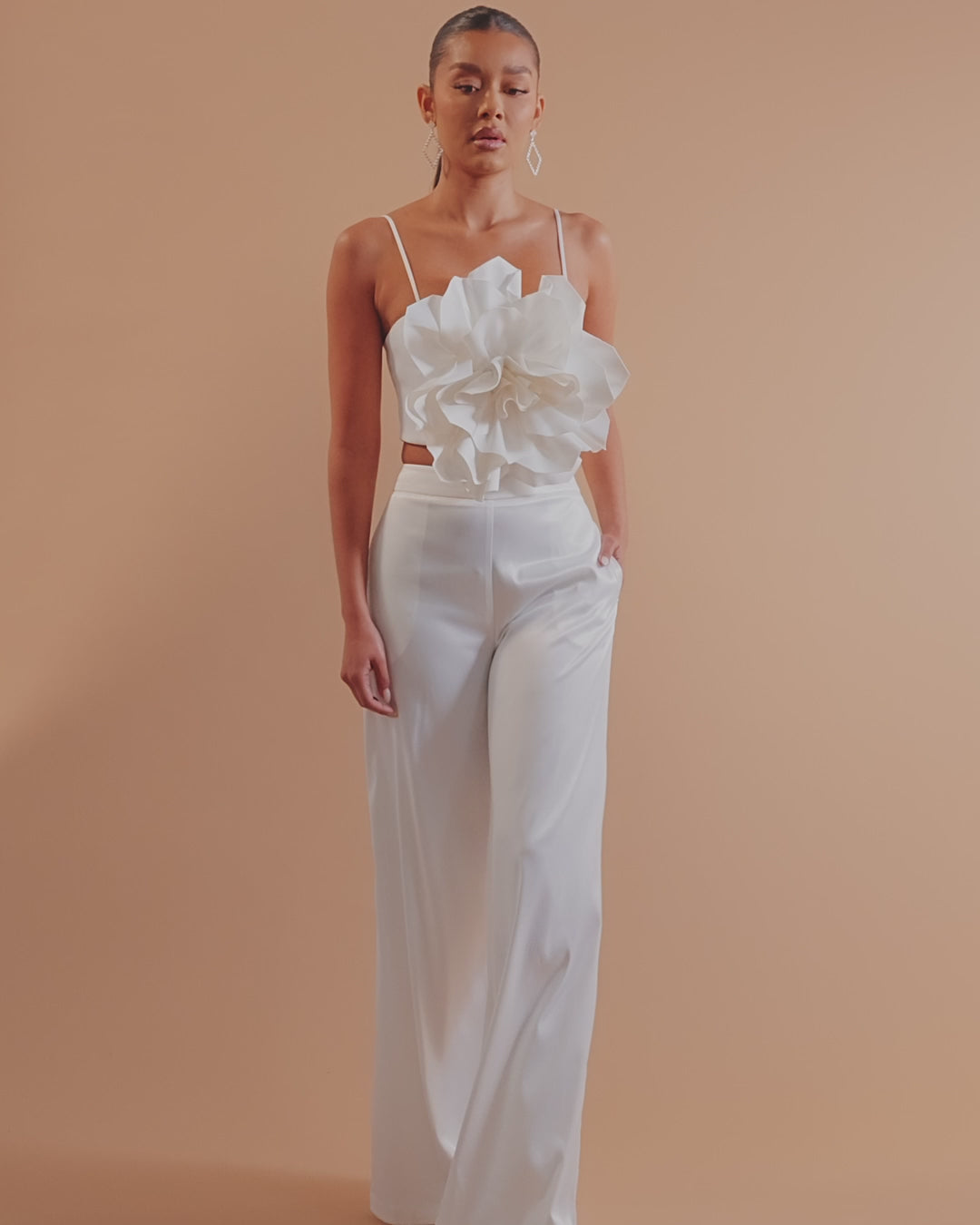 Rosalia Flower Pant Set - White