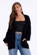 Kelly Oversized Long Sleeve Cardigan - Black