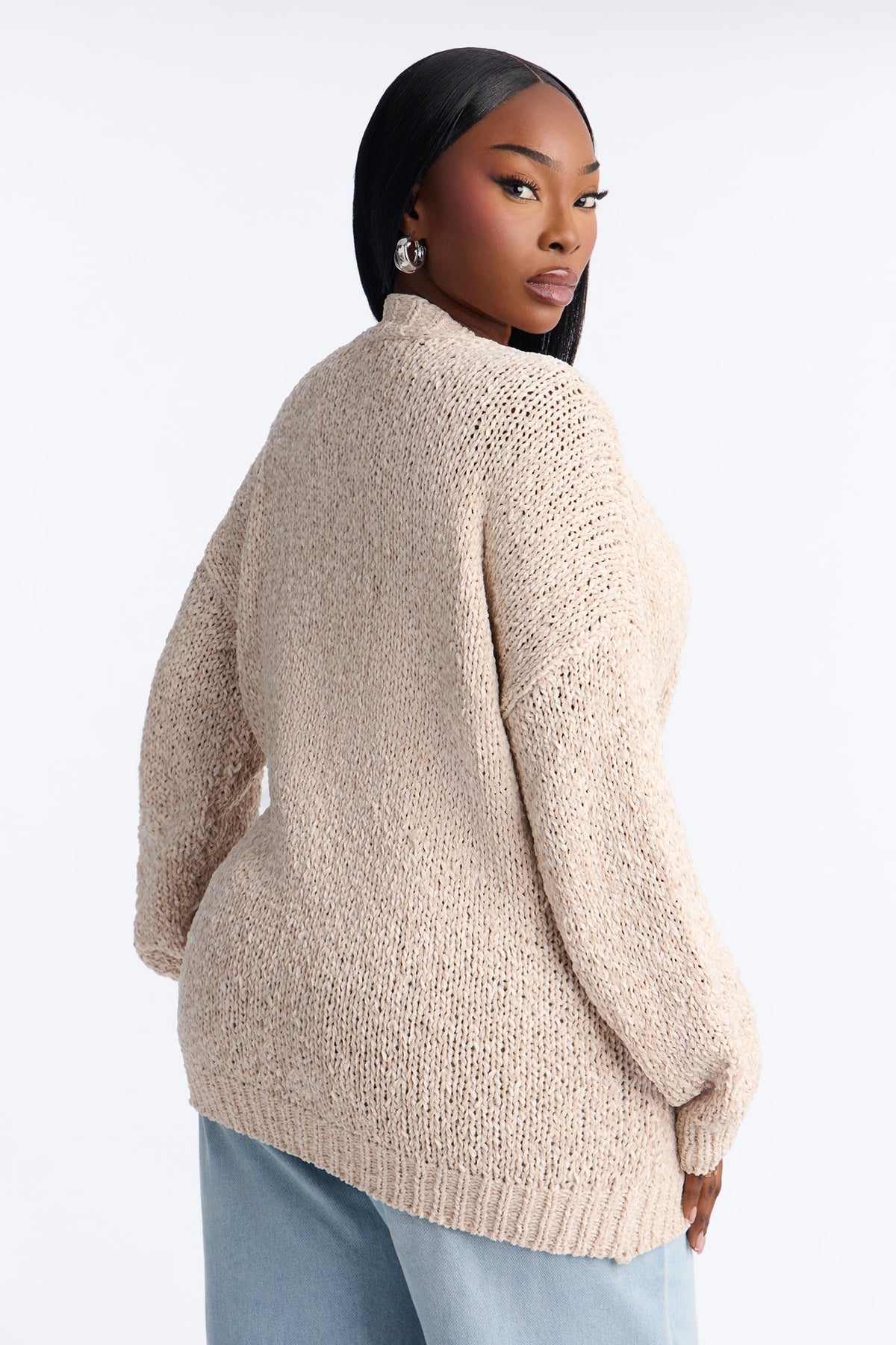 Kelly Oversized Long Sleeve Cardigan - Cream