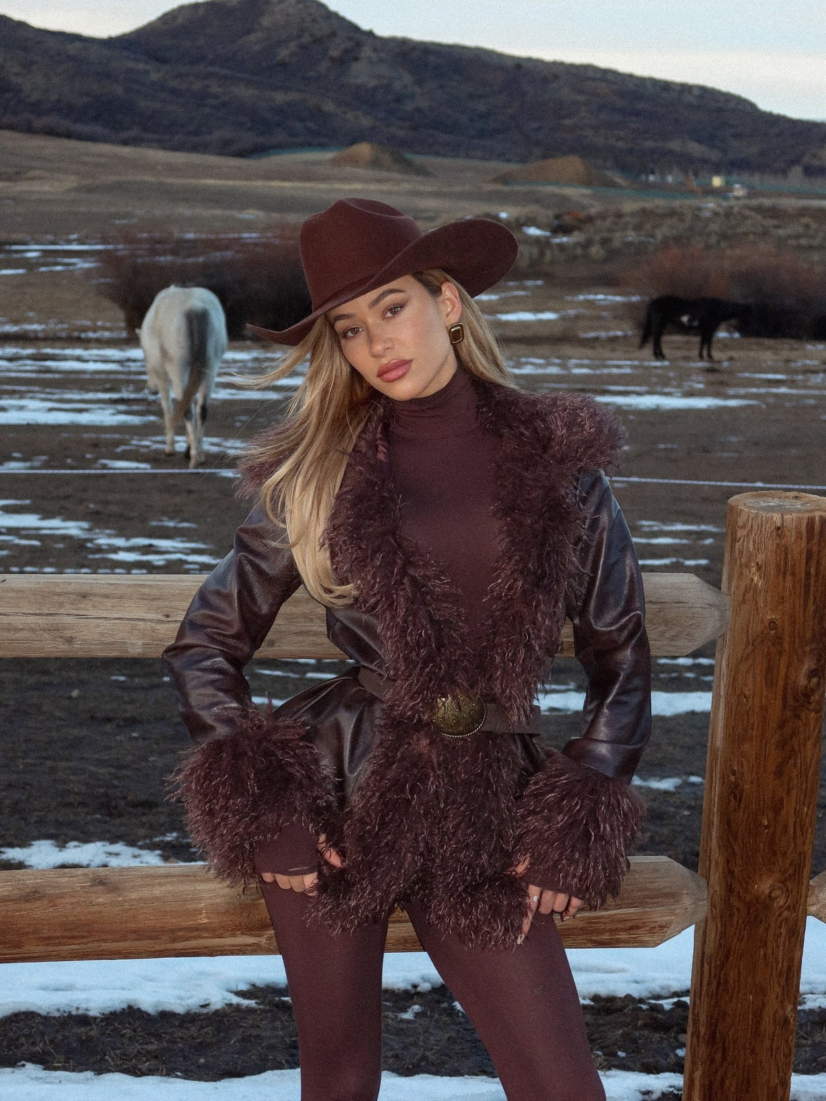 Caught In Spotlight Faux Leather Trench - Chocolate