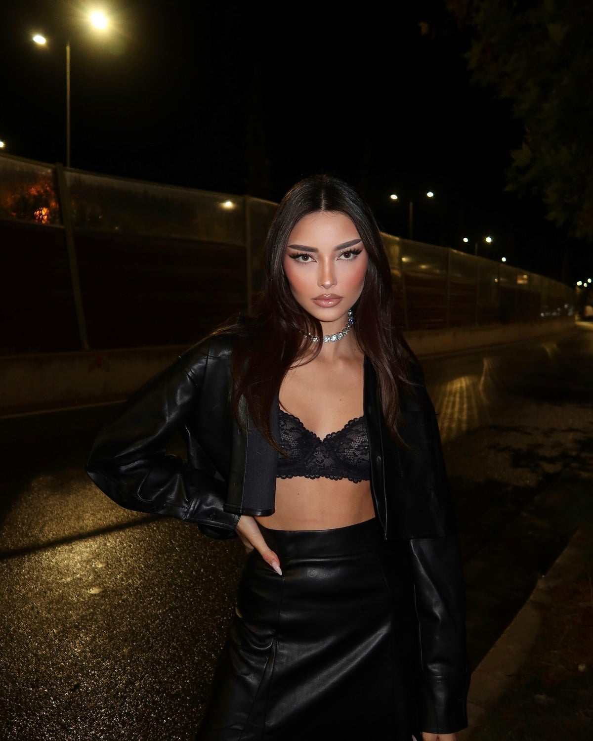 Nova Lace Triangle Bralette - Black