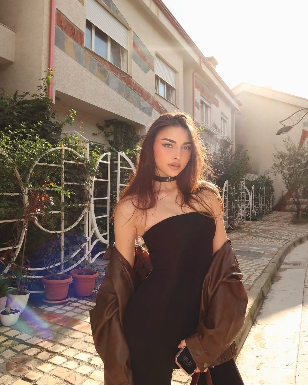 Hustle Mode Oversized Faux Leather Jacket - Chocolate